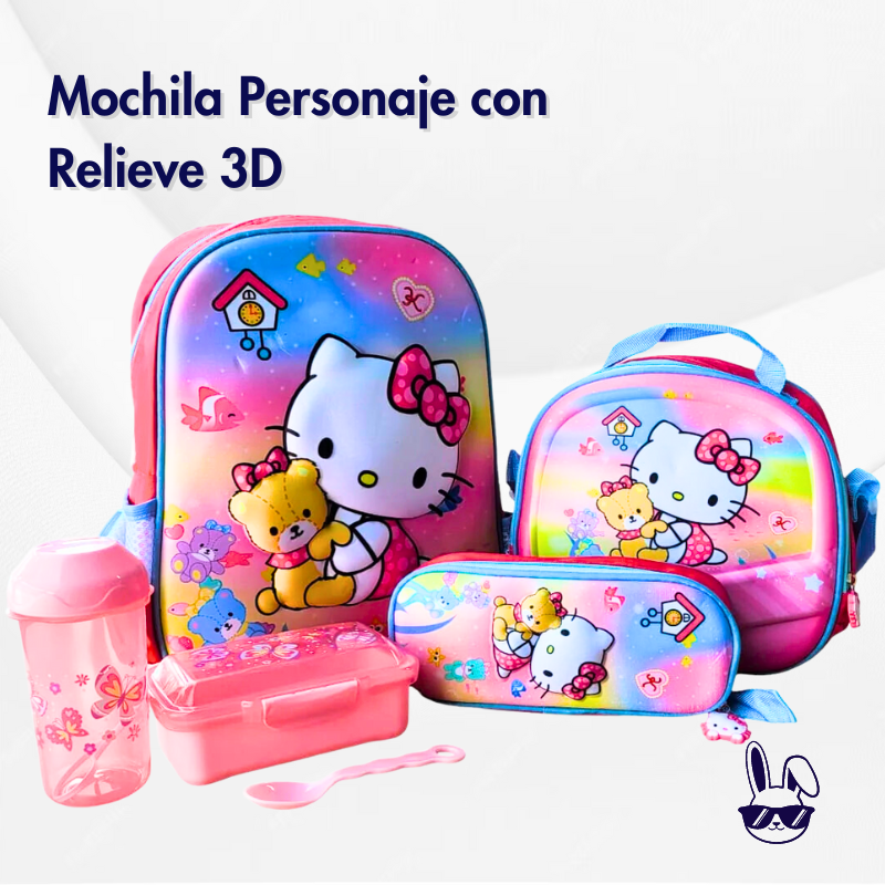 Mochila Personaje con Relieve 3D