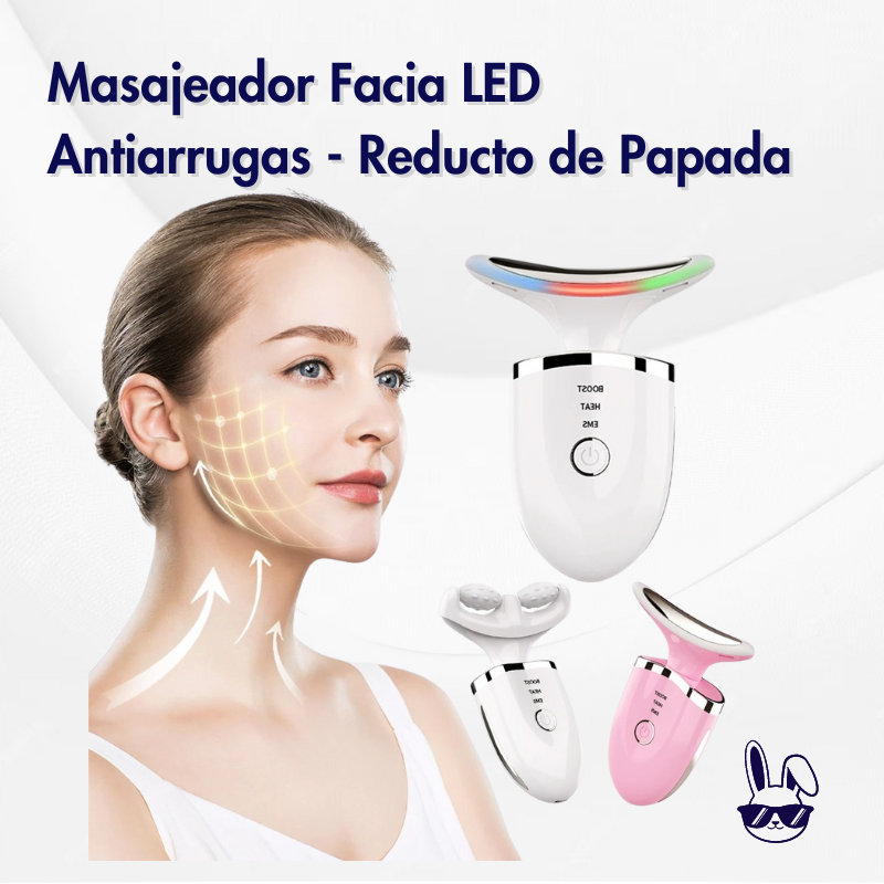 🌟Nuevo🌟 Masajeador Facial Led Antiarrugas, Reductor de Papada + Cabezal Masajeador Gratis